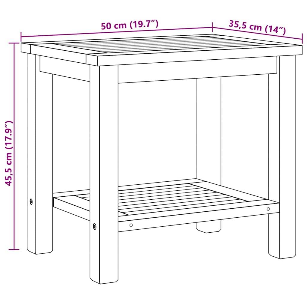vidaXL Couchtisch mit Speicher Braun 50 x 35 x 45 cm Massivholz Teak