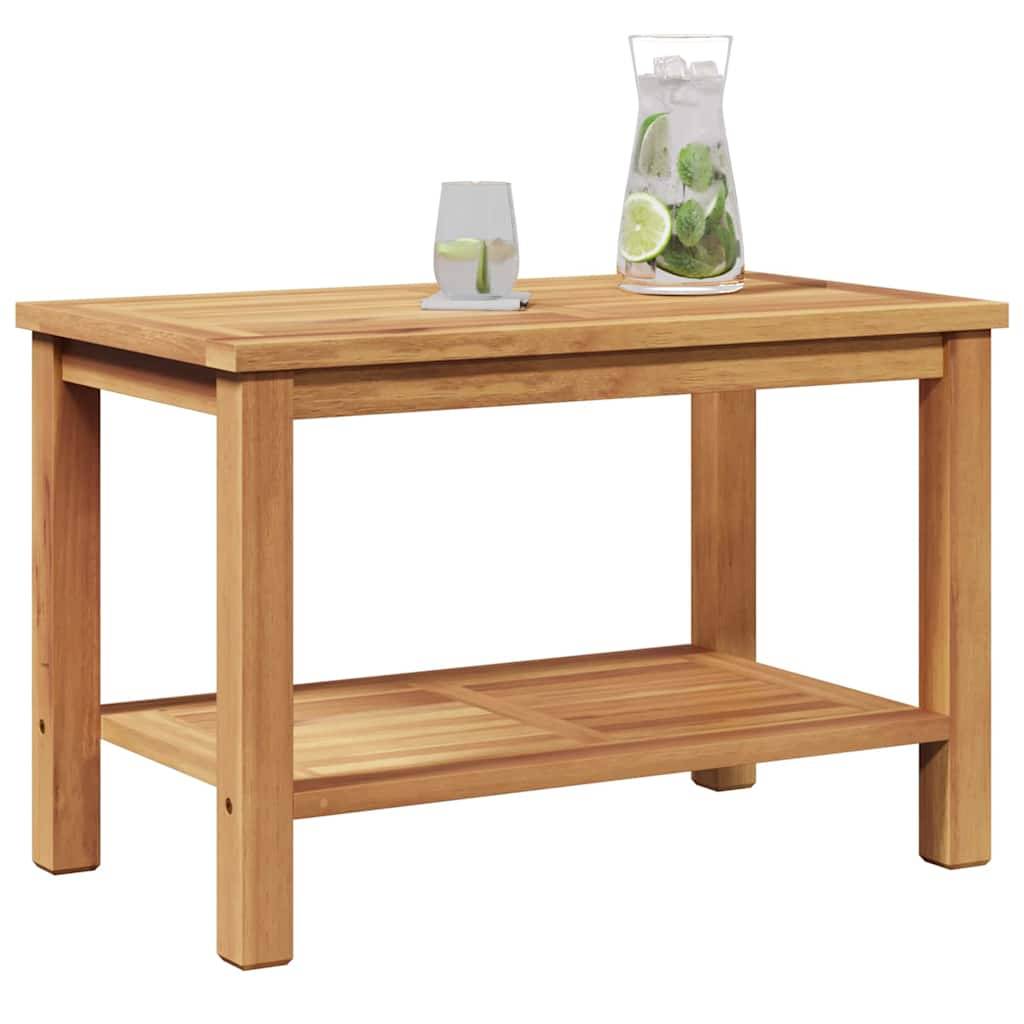 vidaXL Couchtisch mit Speicher Braun 70 x 40 x 45 cm Massivholz Teak
