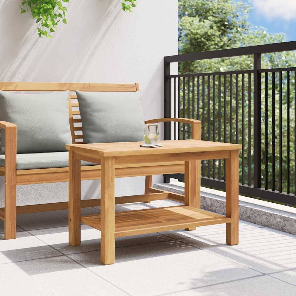 vidaXL Couchtisch mit Speicher Braun 70 x 40 x 45 cm Massivholz Teak