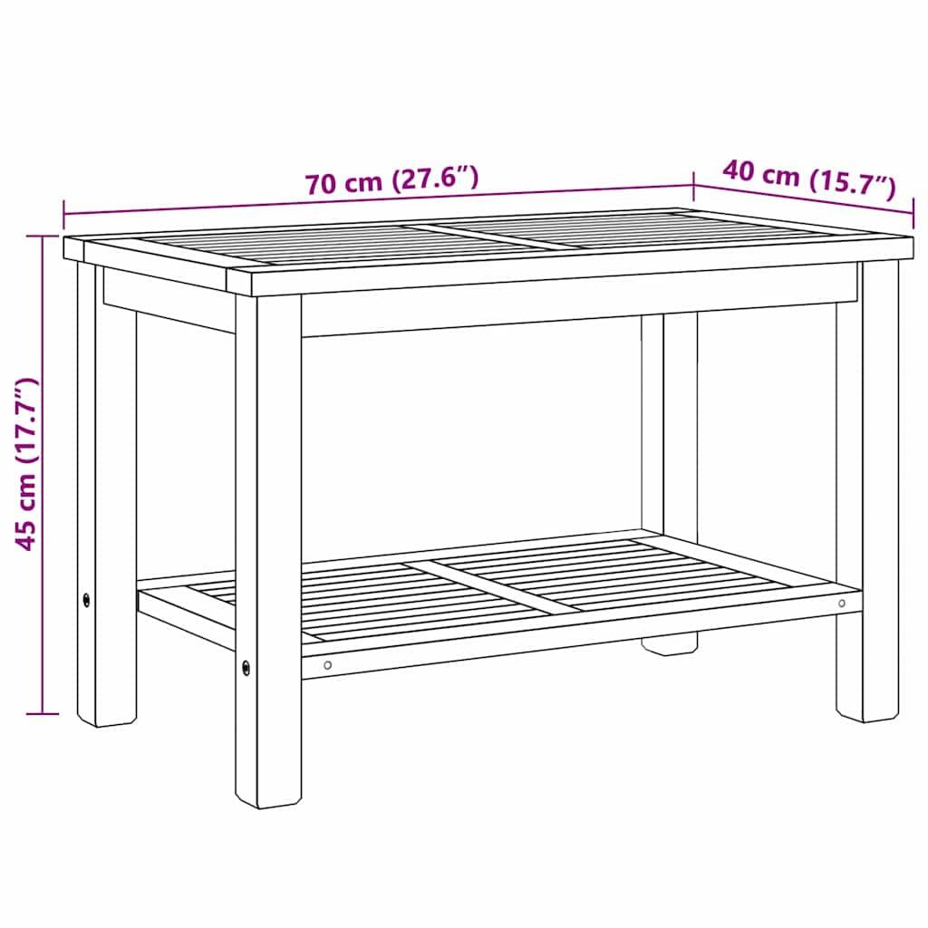 vidaXL Couchtisch mit Speicher Braun 70 x 40 x 45 cm Massivholz Teak