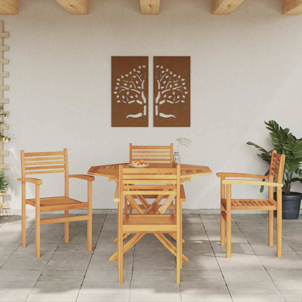 vidaXL Stuhl 4 pcs Braun 56 x 55 x 90,5 cm Massivholz Teak