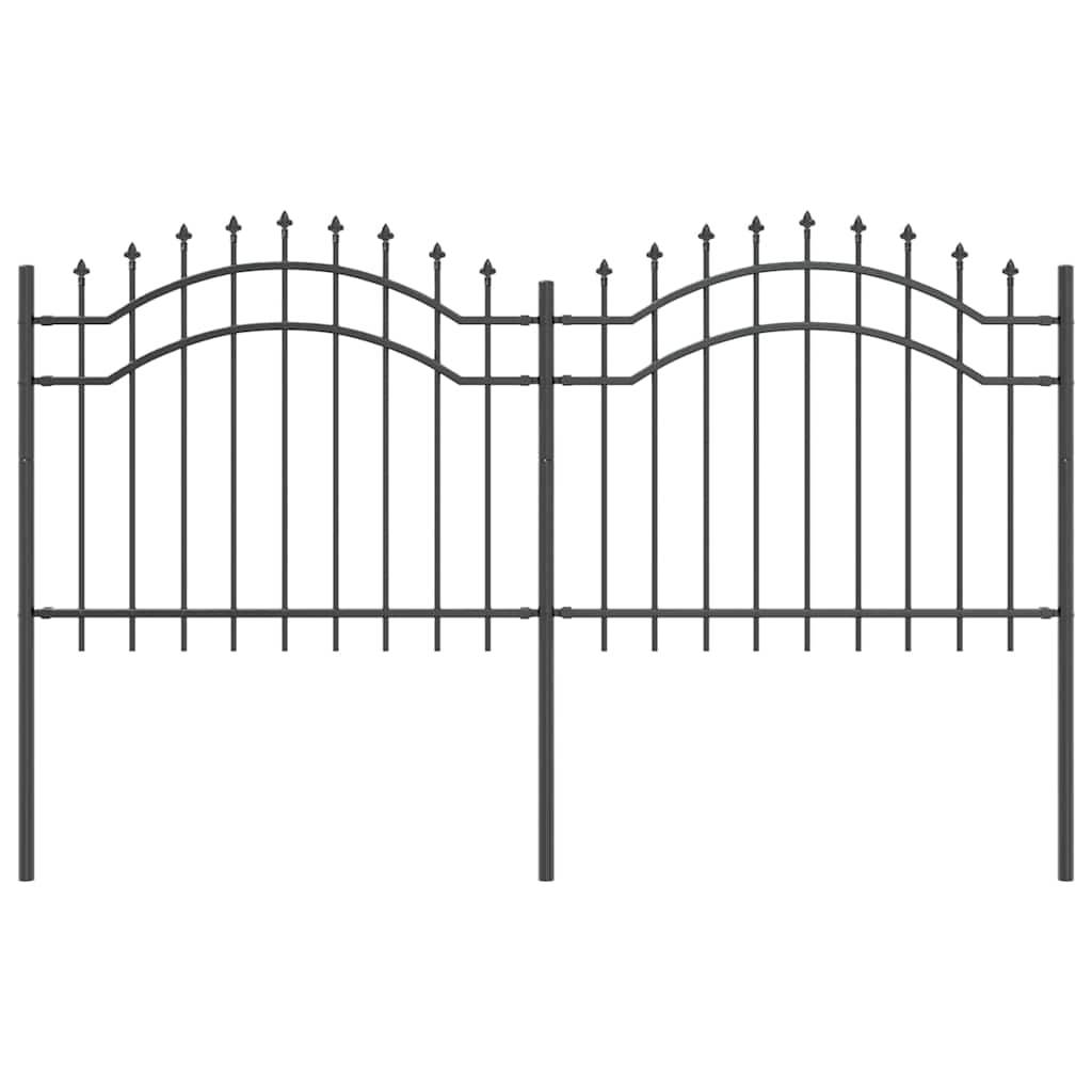 vidaXL Gartenzaun Woerden Grau 240 x 140 cm Pulverbeschichteter Stahl