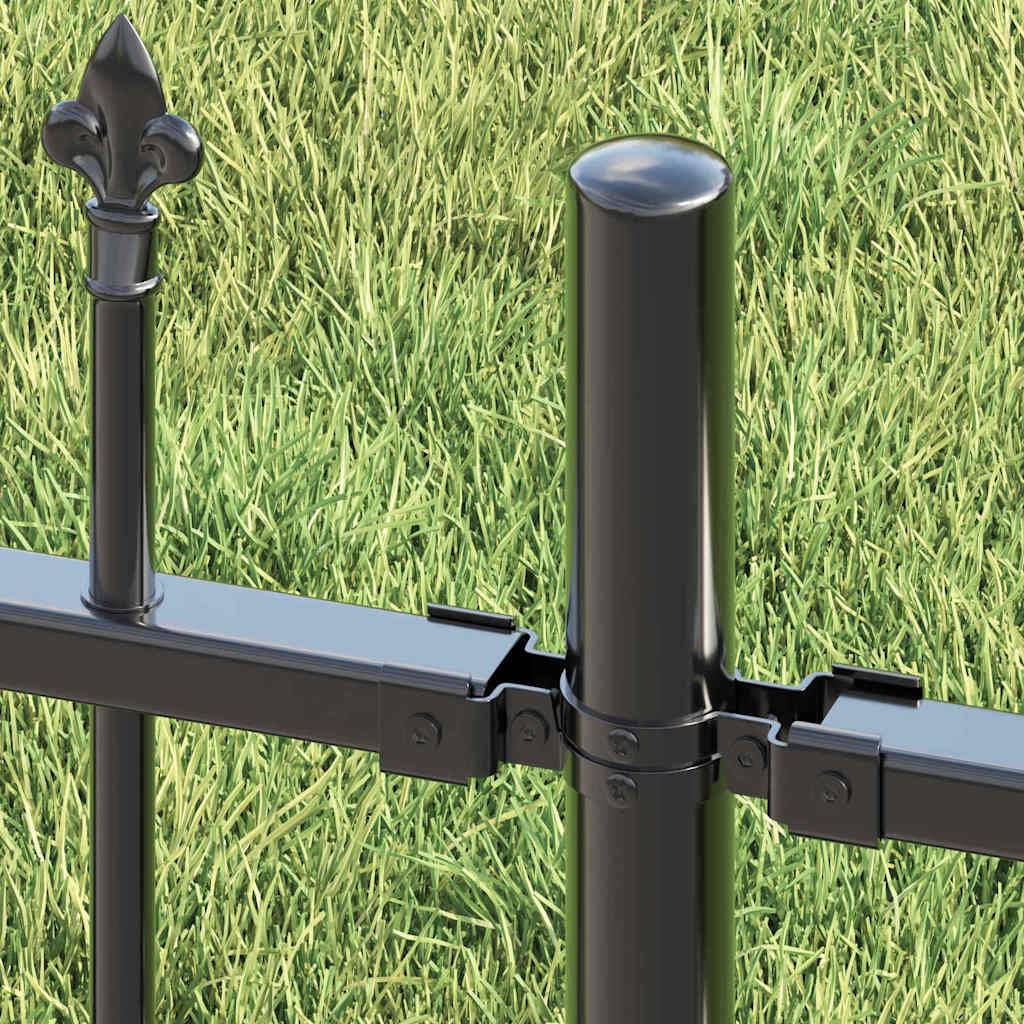 vidaXL Gartenzaun Woerden Grau 240 x 140 cm Pulverbeschichteter Stahl