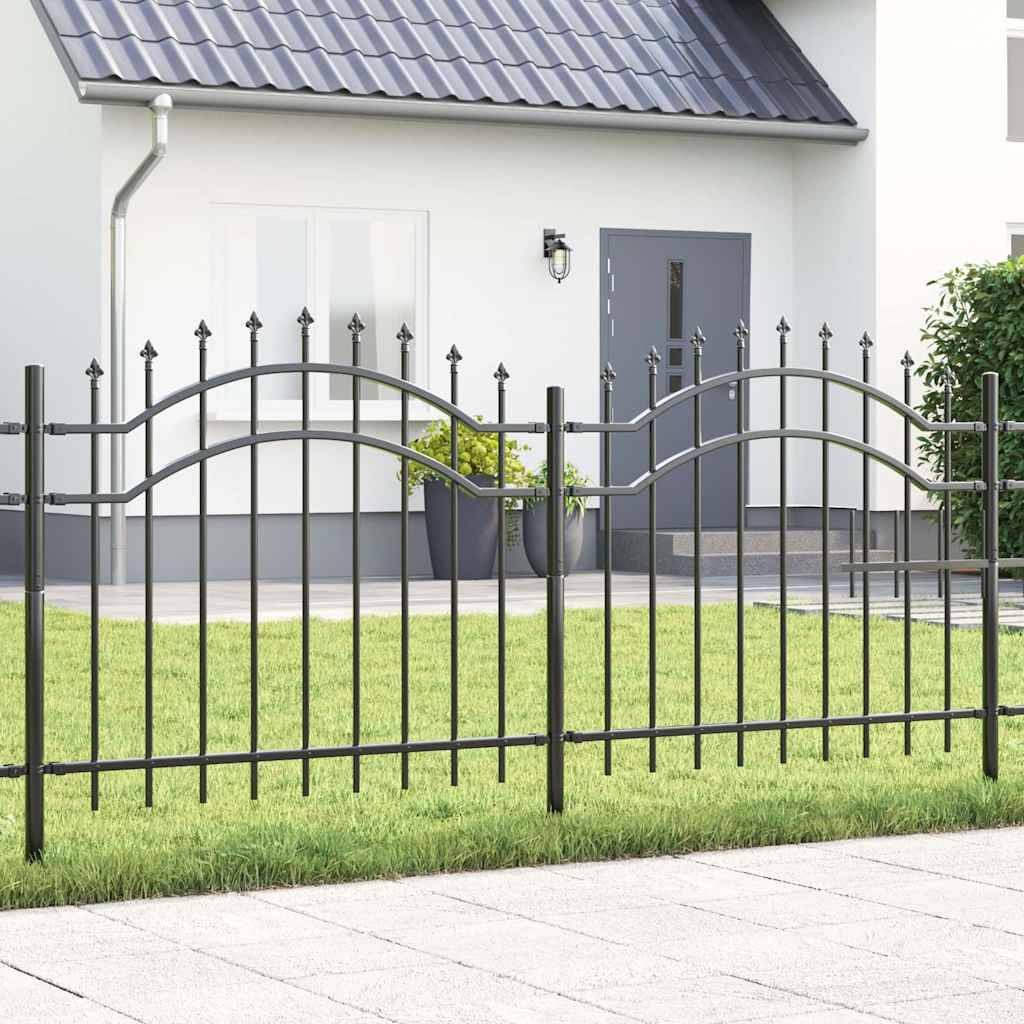 vidaXL Gartenzaun Woerden Grau 240 x 140 cm Pulverbeschichteter Stahl