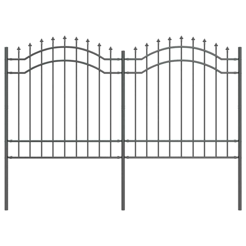 vidaXL Gartenzaun Woerden Grau 240 x 165 cm Pulverbeschichteter Stahl