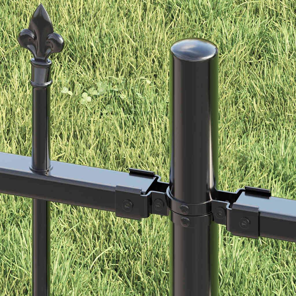 vidaXL Gartenzaun Woerden Grau 240 x 190 cm Pulverbeschichteter Stahl