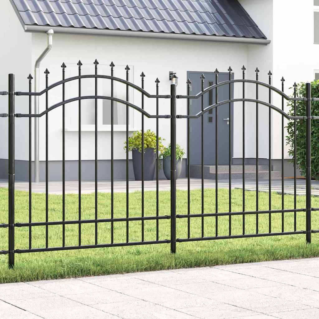 vidaXL Gartenzaun Woerden Grau 240 x 165 cm Pulverbeschichteter Stahl