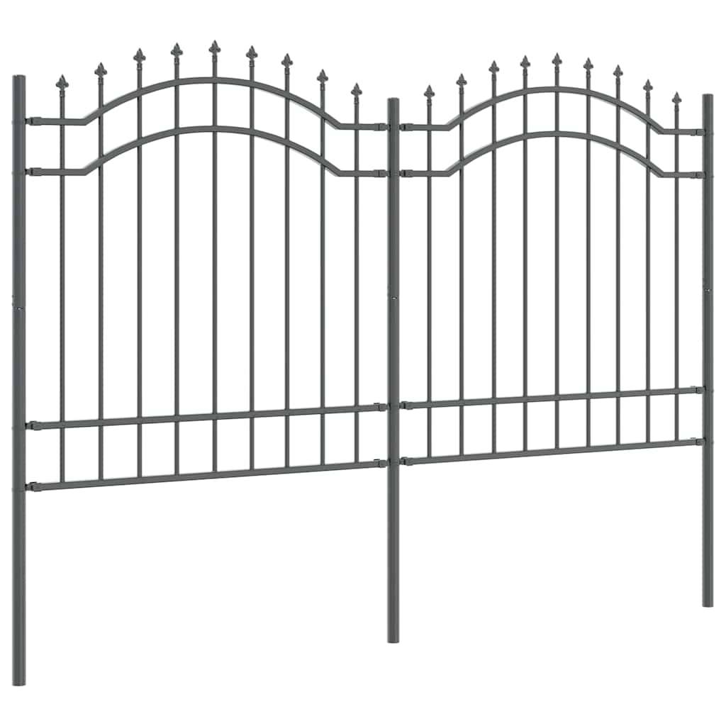 vidaXL Gartenzaun Woerden Grau 240 x 165 cm Pulverbeschichteter Stahl