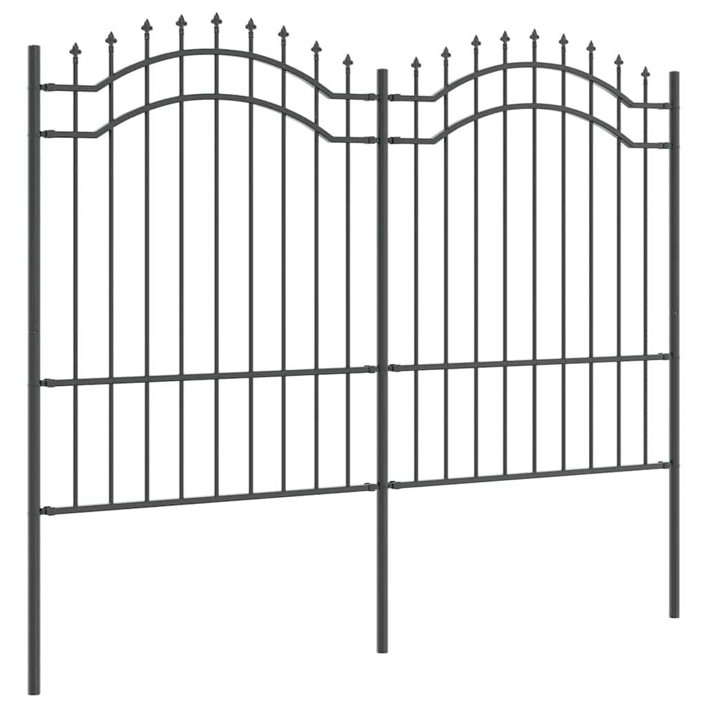 vidaXL Gartenzaun Woerden Grau 240 x 190 cm Pulverbeschichteter Stahl