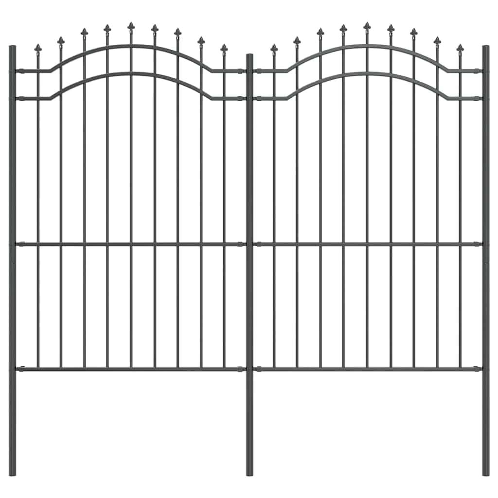 vidaXL Gartenzaun Woerden Grau 240 x 215 cm Pulverbeschichteter Stahl