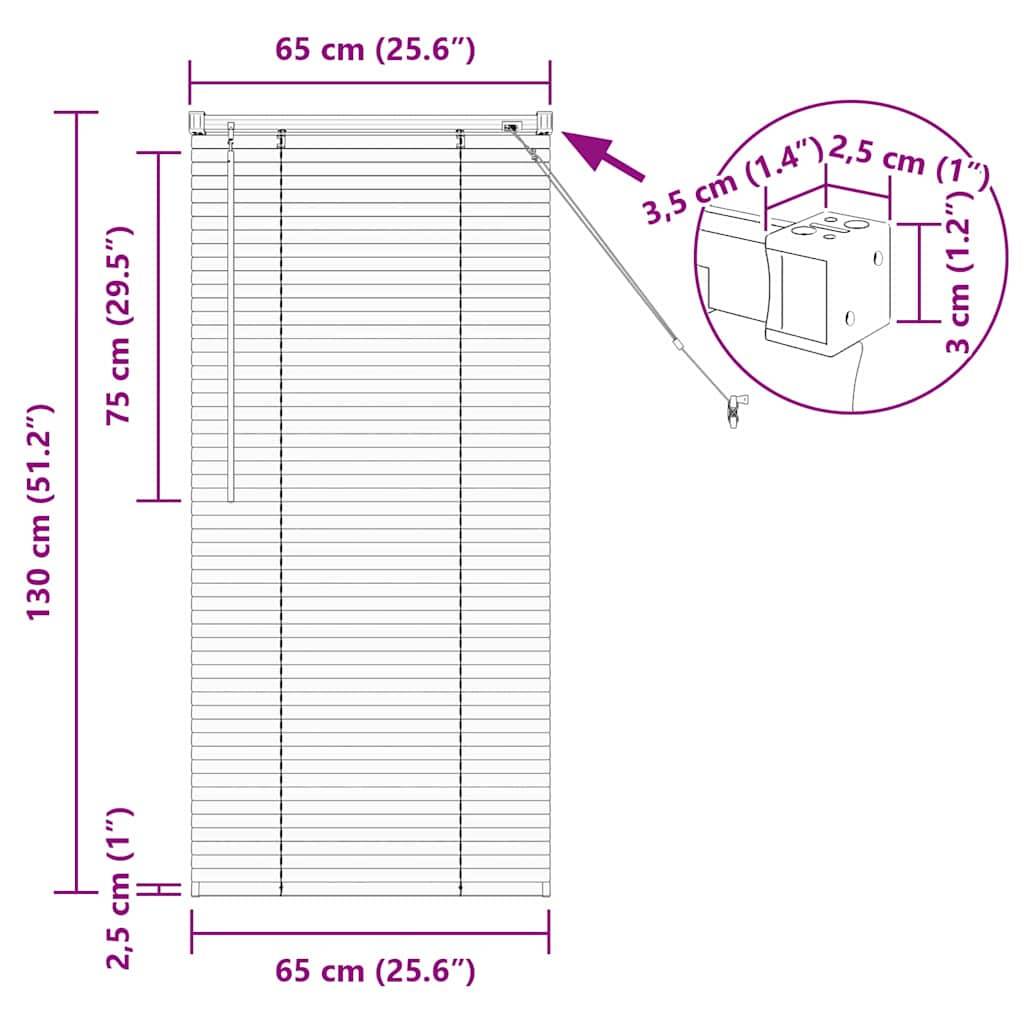vidaXL Balkenjalousien Dunkelgrau 130 x 65 cm Aluminium