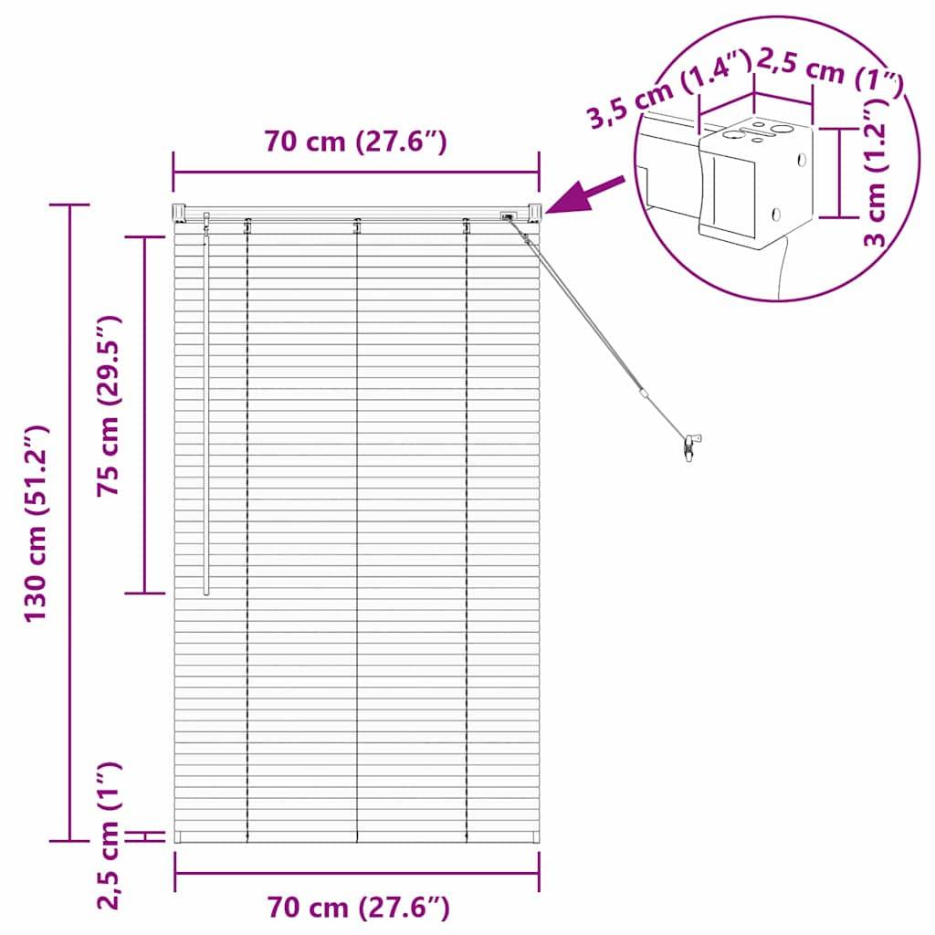 vidaXL Balkenjalousien Schwarz 130 x 70 cm Aluminium