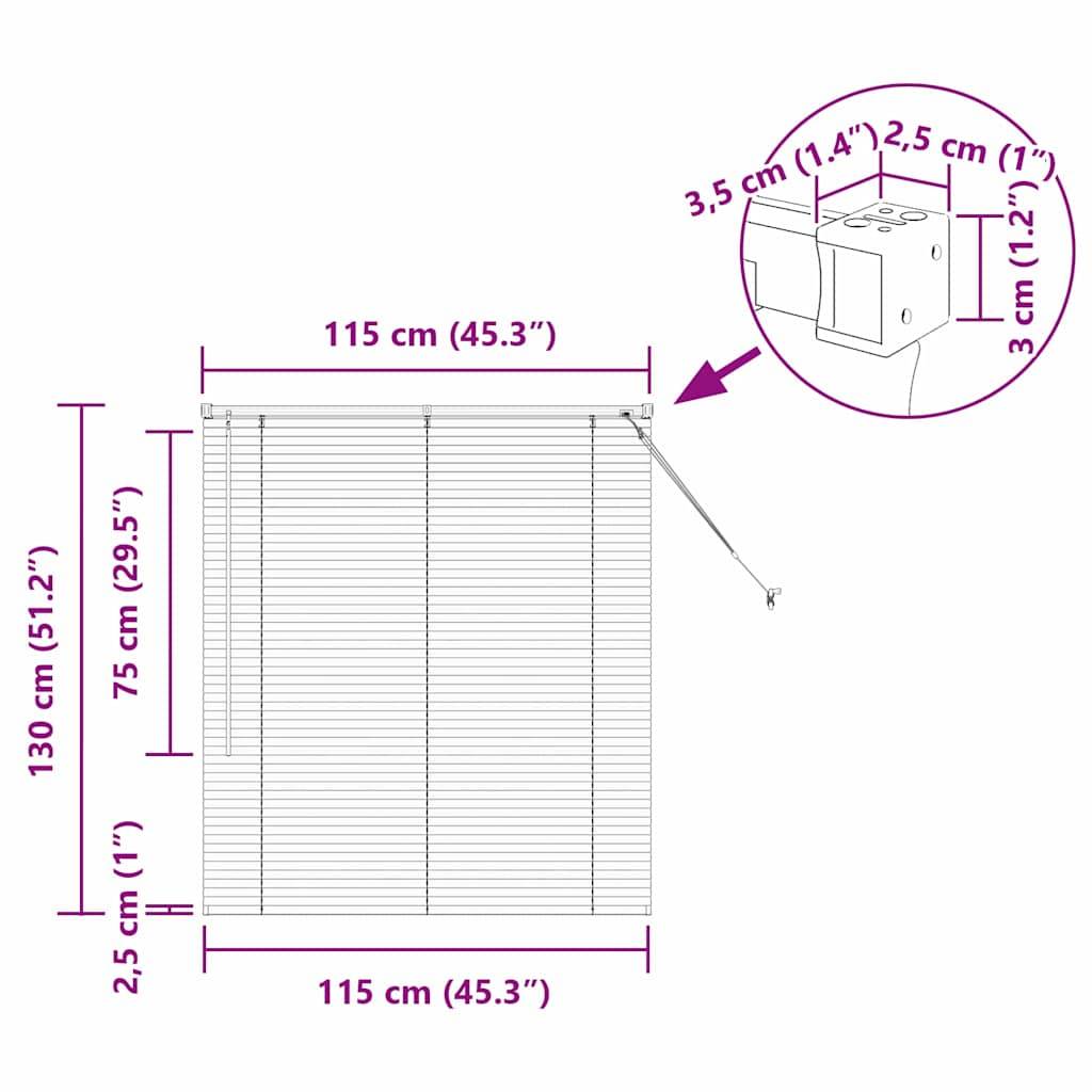 vidaXL Balkenjalousien Silber 130 x 115 cm Aluminium