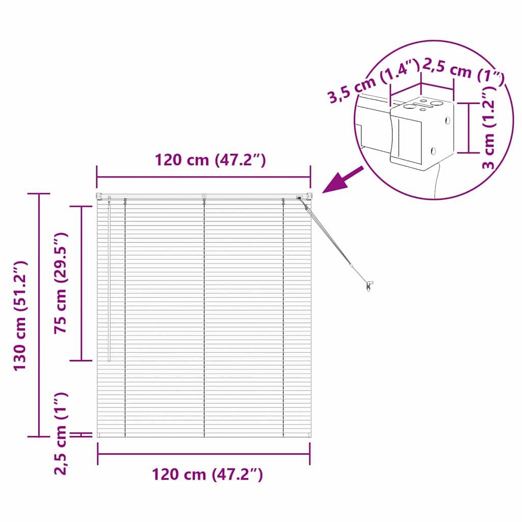 vidaXL Balkenjalousien Schwarz 130 x 120 cm Aluminium