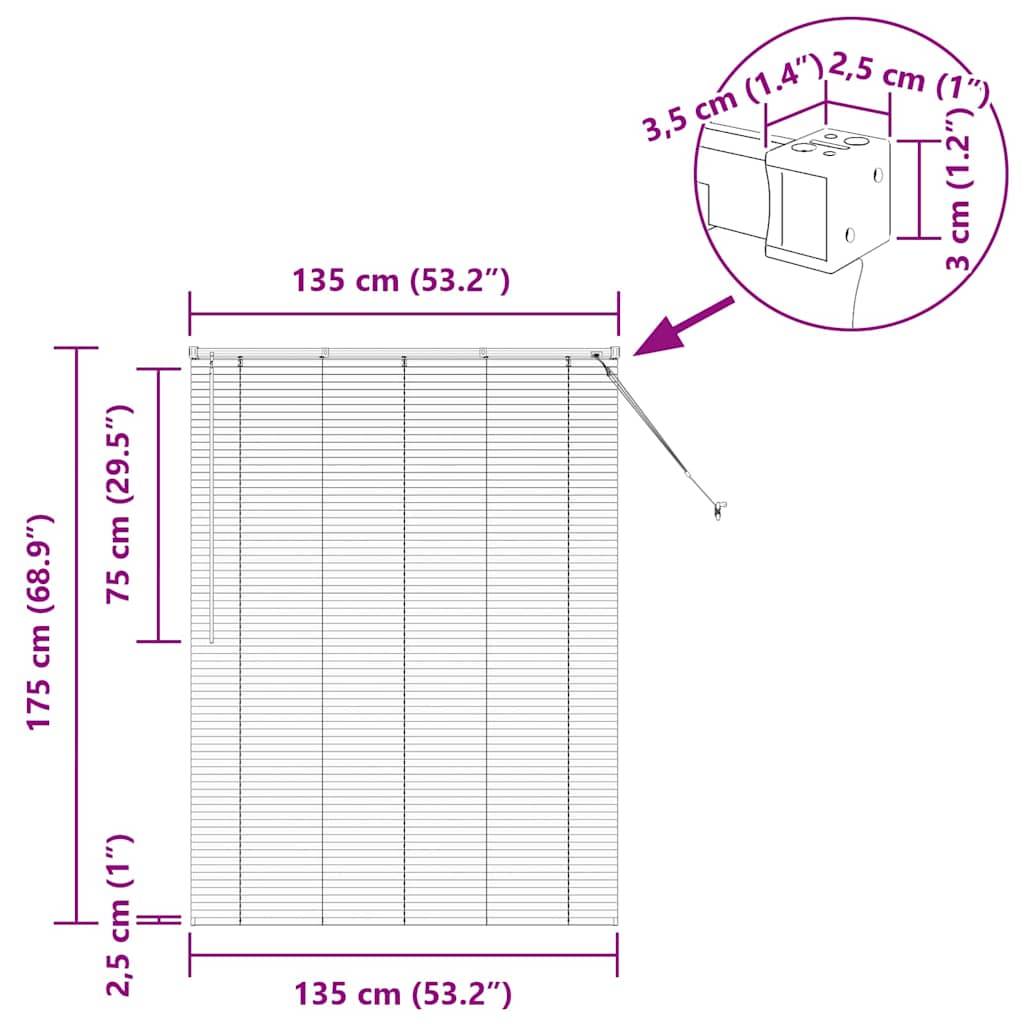 vidaXL Balkenjalousien Dunkelgrau 175 x 135 cm Aluminium