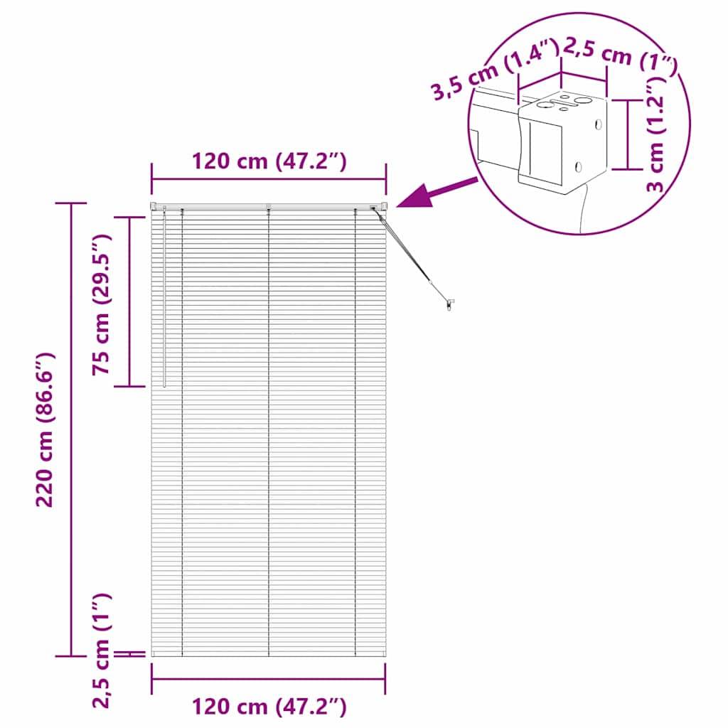 vidaXL Balkenjalousien Dunkelgrau 220 x 120 cm Aluminium