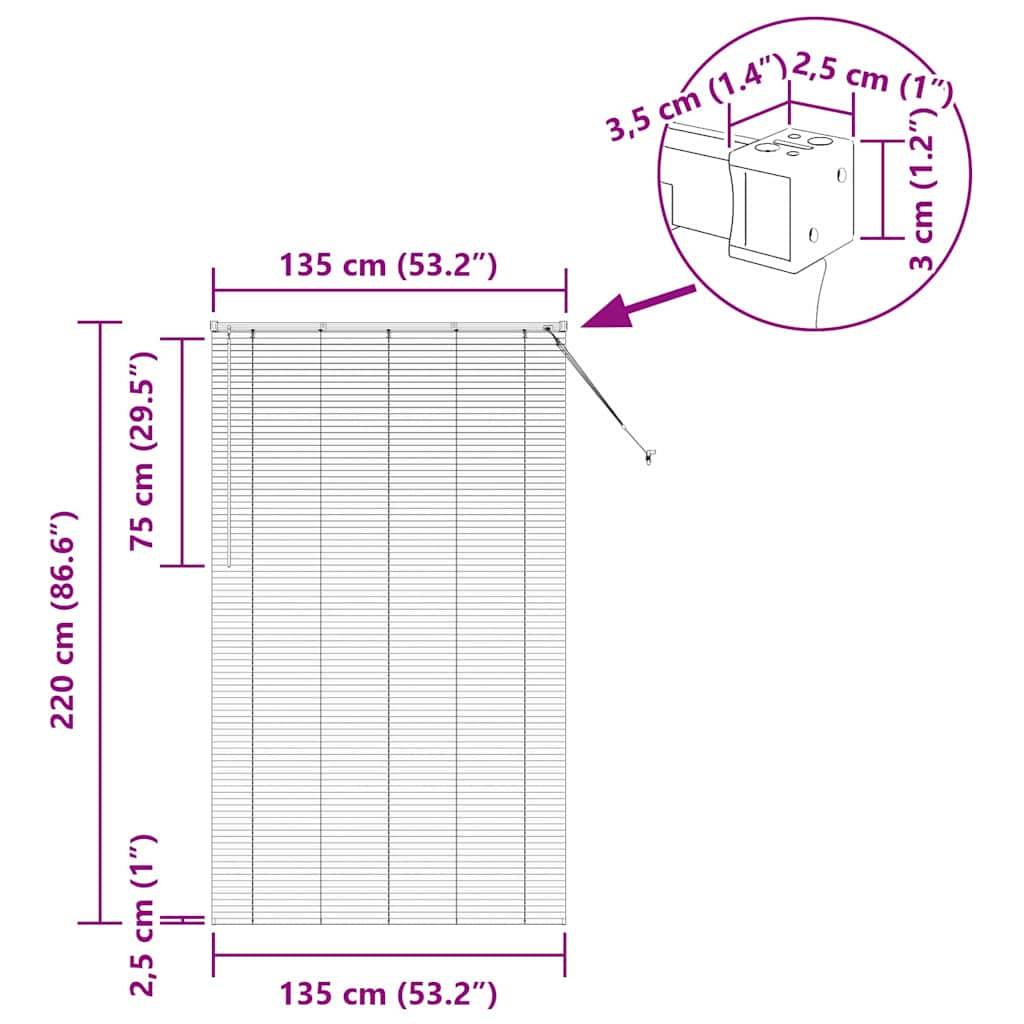 vidaXL Balkenjalousien Weiß 220 x 135 cm Aluminium