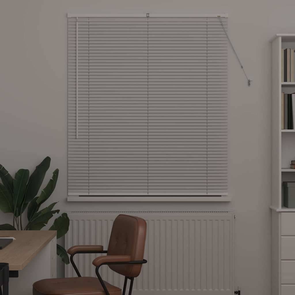 vidaXL Balkenjalousien Weiß 130 x 110 cm Aluminium