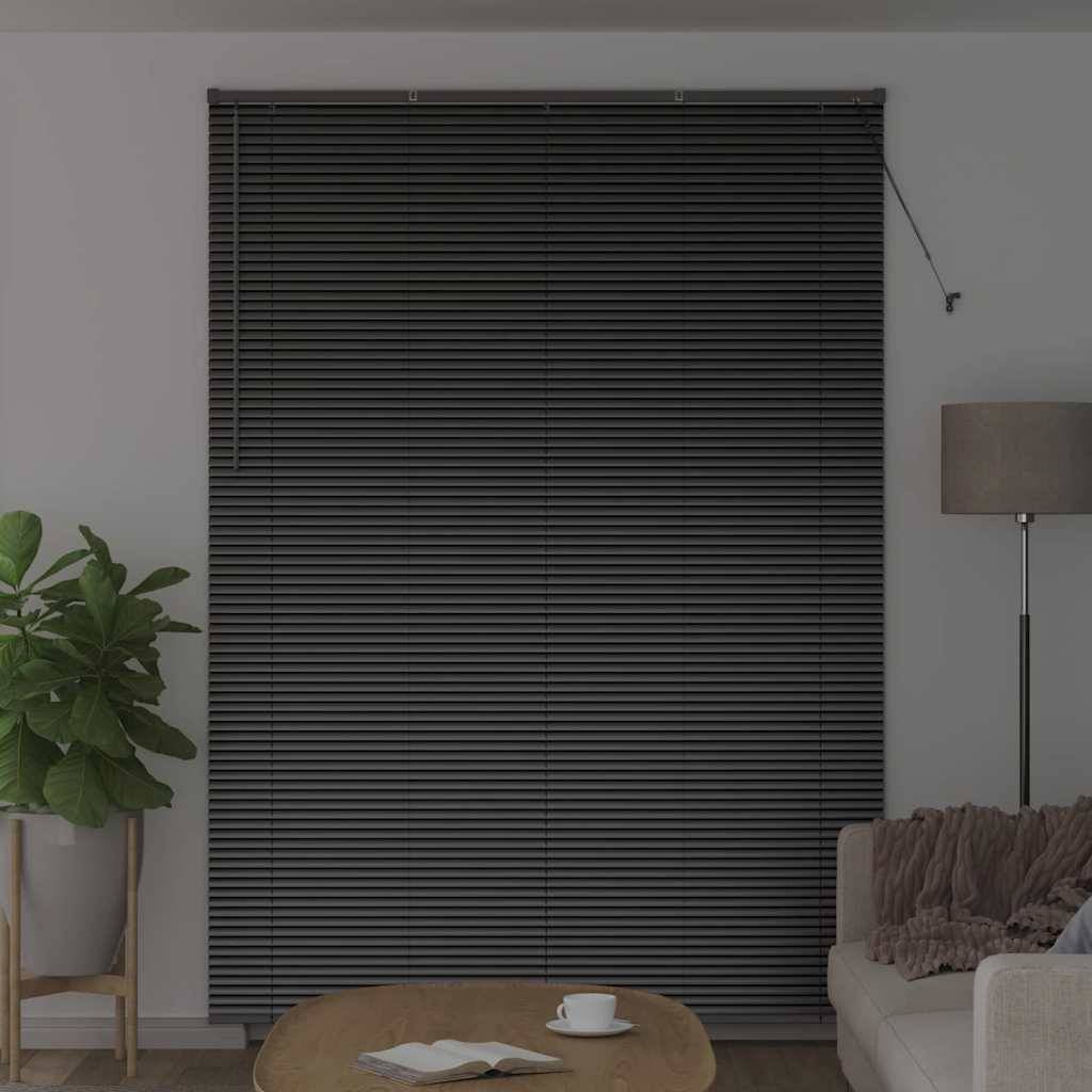 vidaXL Balkenjalousien Schwarz 220 x 155 cm Aluminium