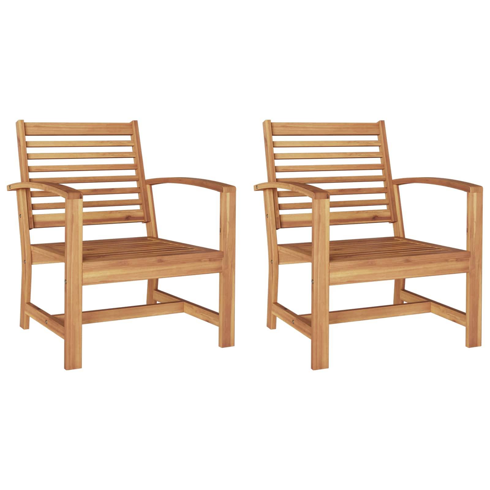 vidaXL Stuhl 2 Stück Braun 65 x 60 x 76,5 cm Massivholz Teak