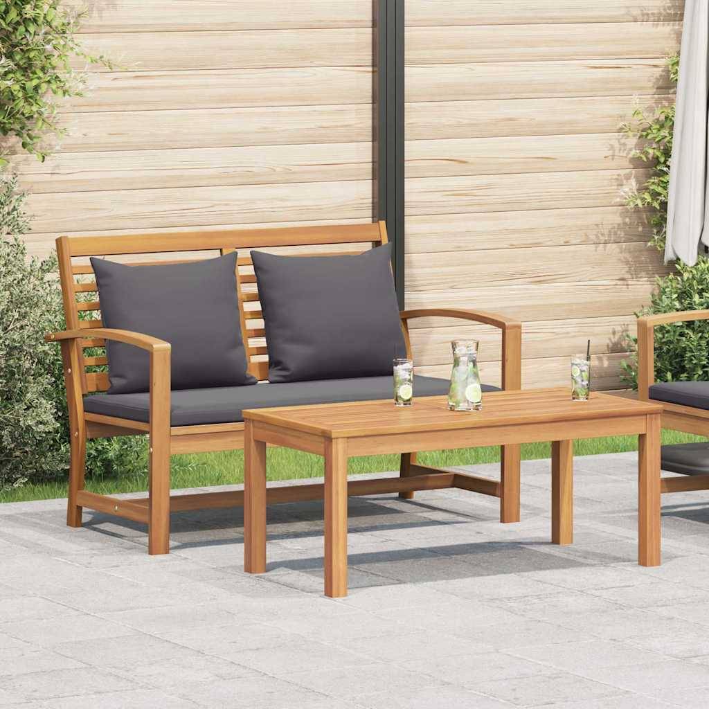 vidaXL Bank Braun und Dunkelgrau 110 x 66 x 76 cm Massivholz Teak