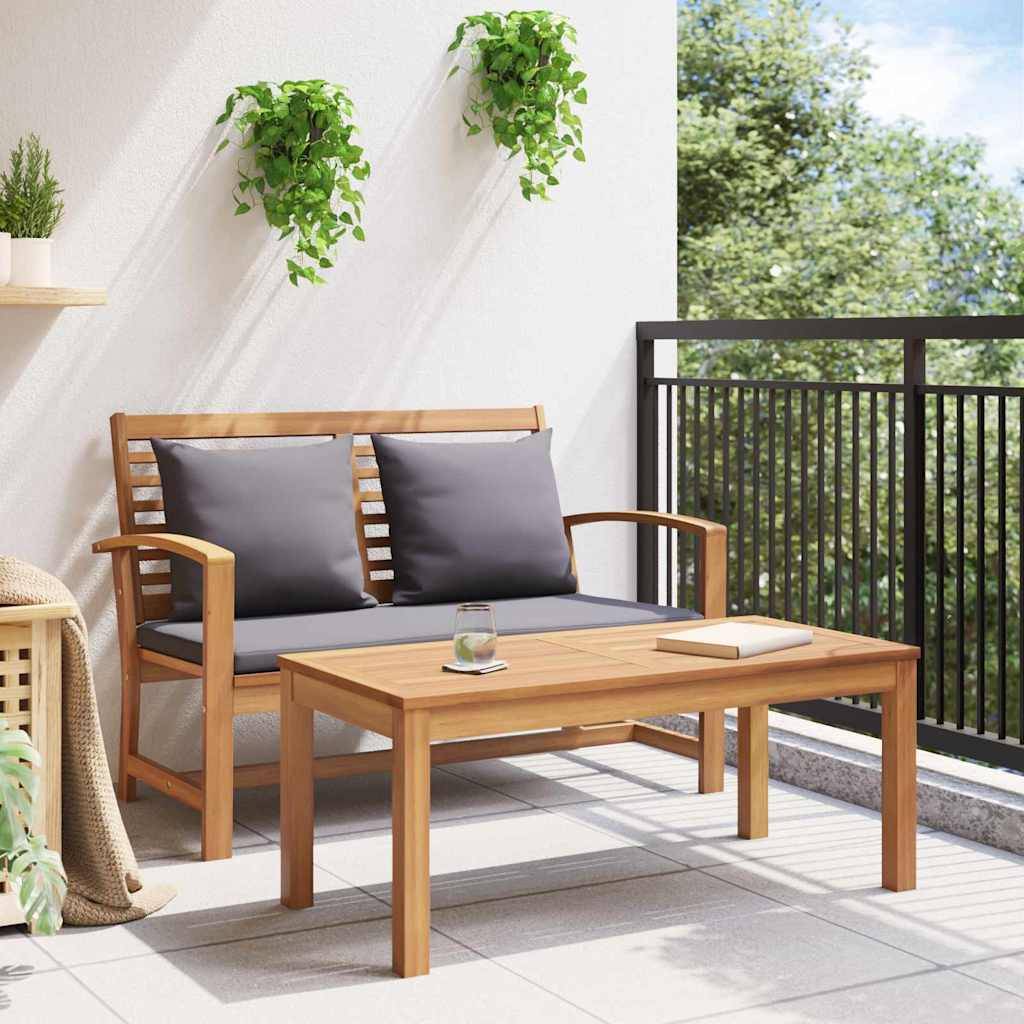 vidaXL Bank Braun und Dunkelgrau 110 x 66 x 76 cm Massivholz Teak