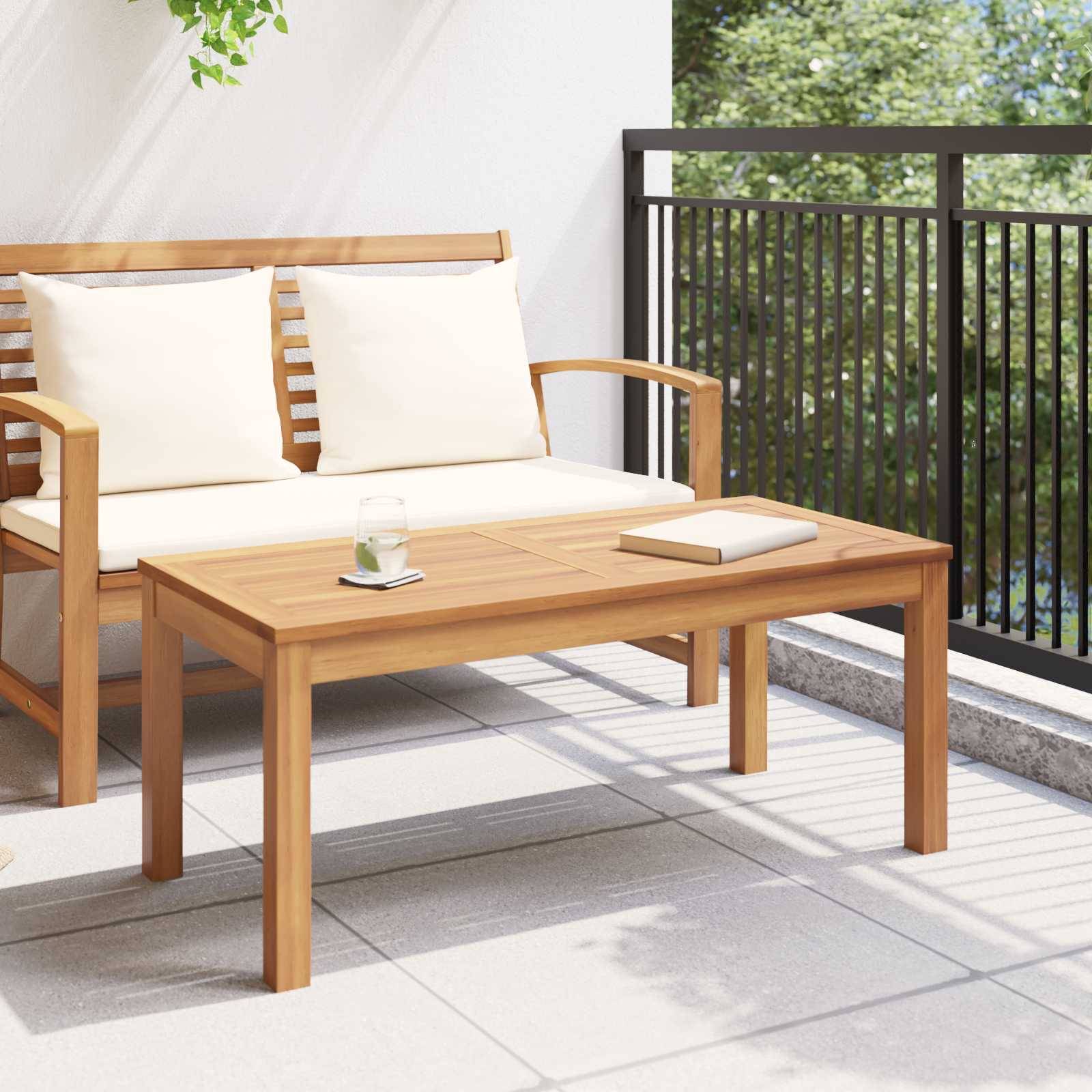 vidaXL Tisch Braun 95 x 45 x 40 cm Massivholz Teak