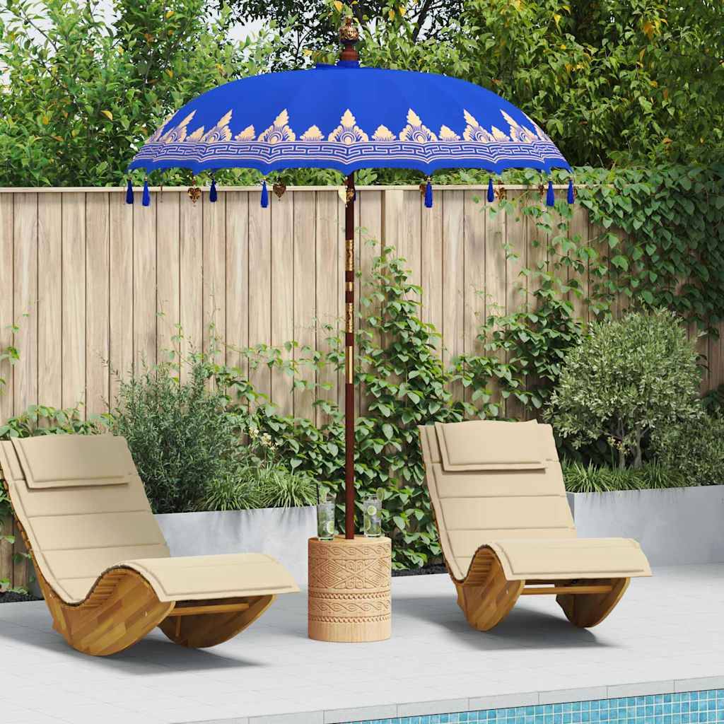 vidaXL Balinesischer Sonnenschirm 260 Blau 180-190 cm