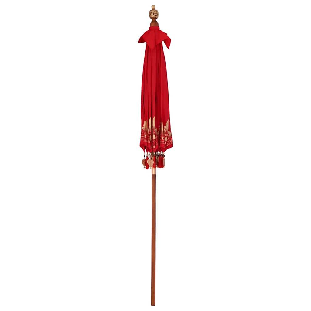 vidaXL Balinesischer Sonnenschirm Rot 185 x 185 x 260 cm