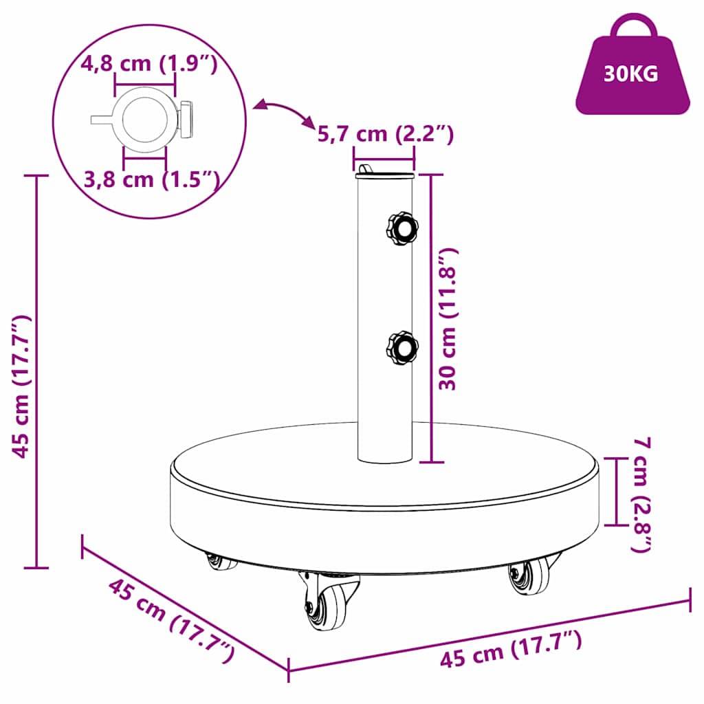 vidaXL Sonnenschirmständer Grau 45 x 45 x 45 cm Granit und Edelstahl