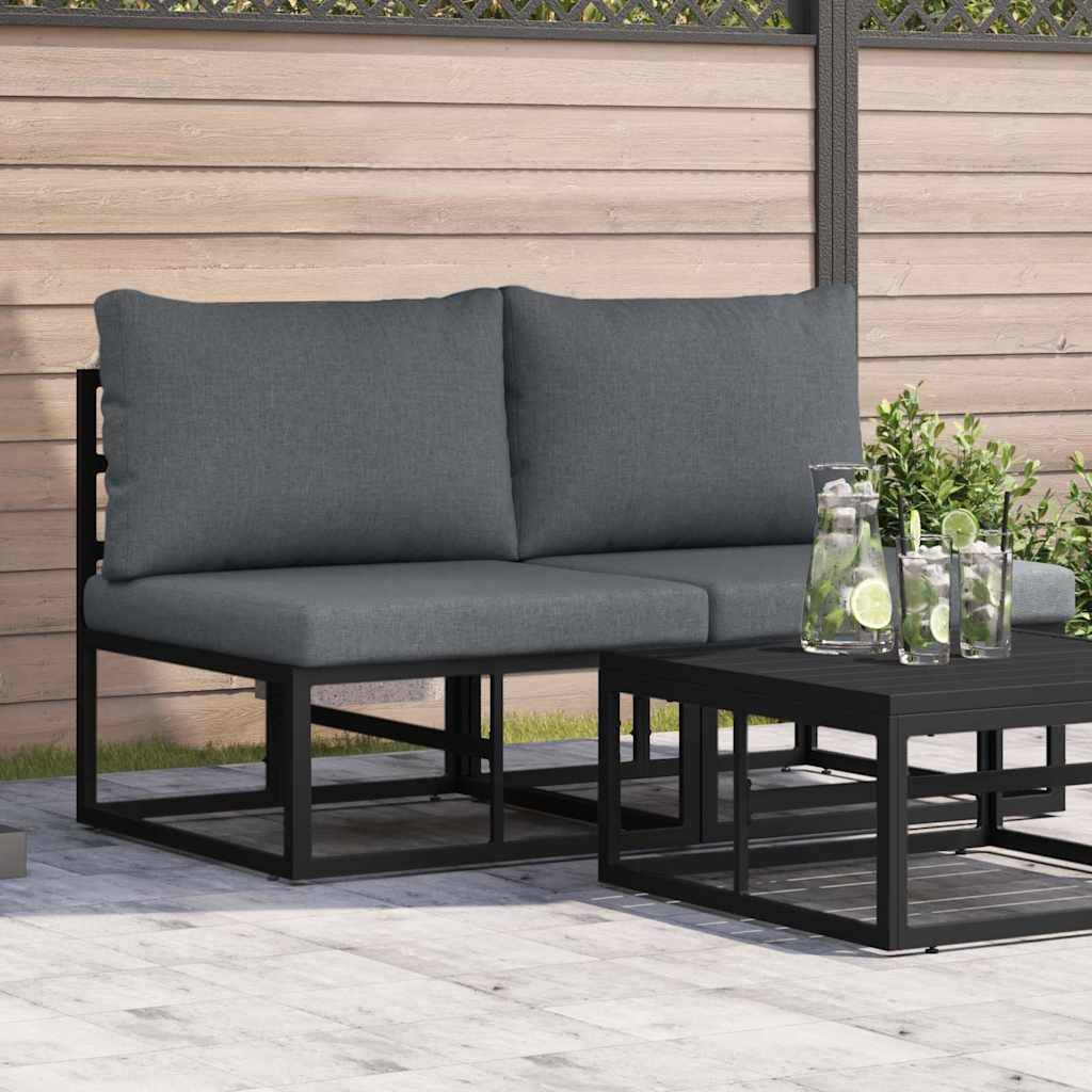 vidaXL Gartenmöbel 2 Stück Schwarz und Anthrazit 70 x 71,5 x 71 cm