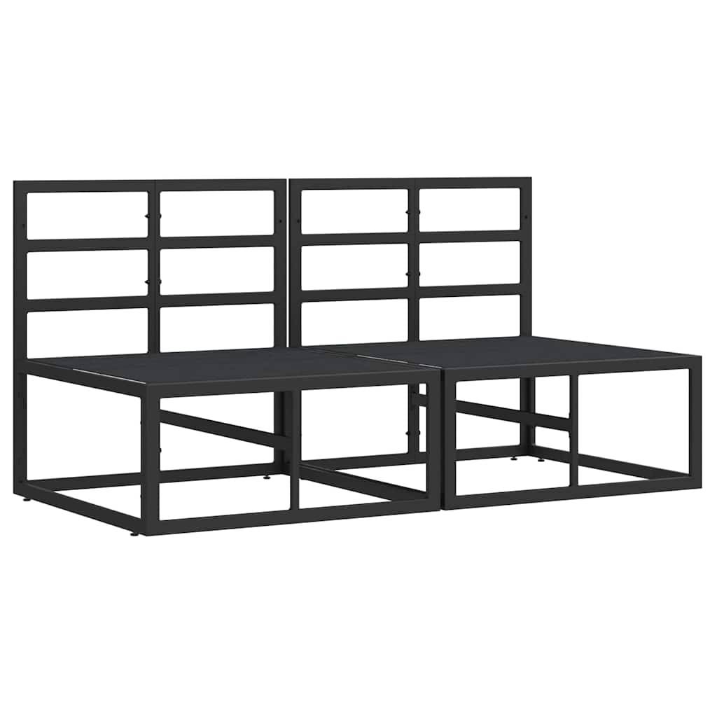 vidaXL Gartenmöbel 2 Stück Schwarz und Anthrazit 70 x 71,5 x 71 cm