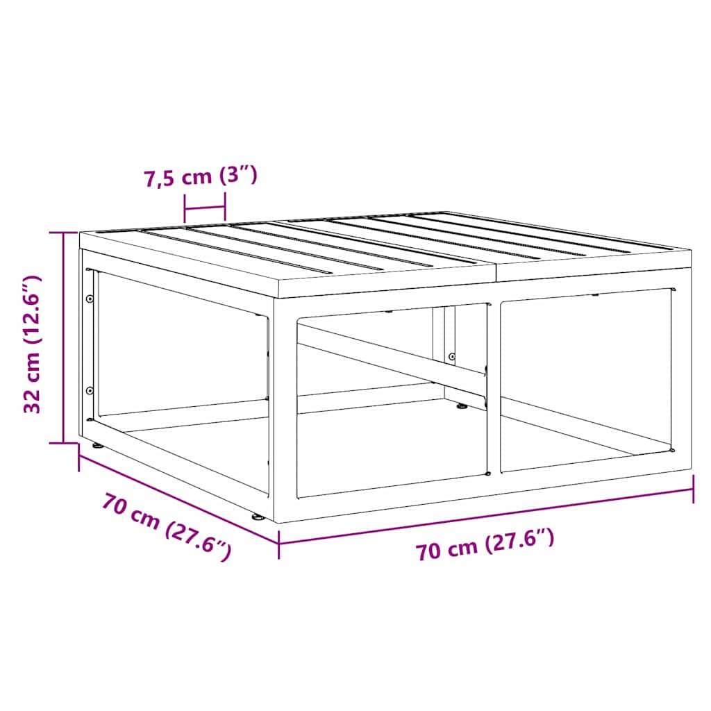 vidaXL Gartenmöbel Schwarz 70 x 70 x 32 cm Metall