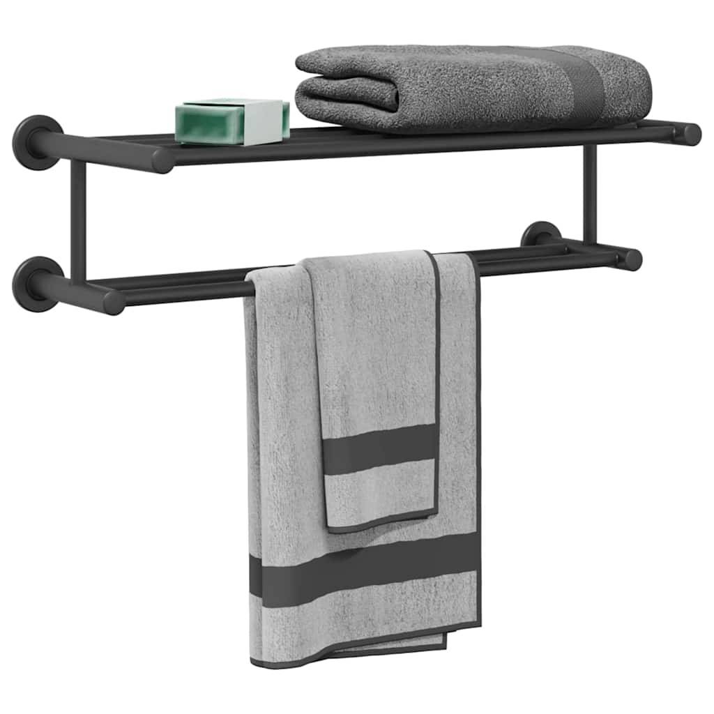 vidaXL Handtuchhalter Schwarz 61 x 23 x 17 cm Edelstahl