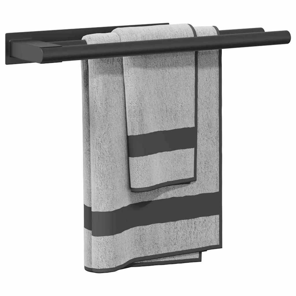 vidaXL Handtuchhalter Schwarz 40 x 9 x 4 cm Edelstahl
