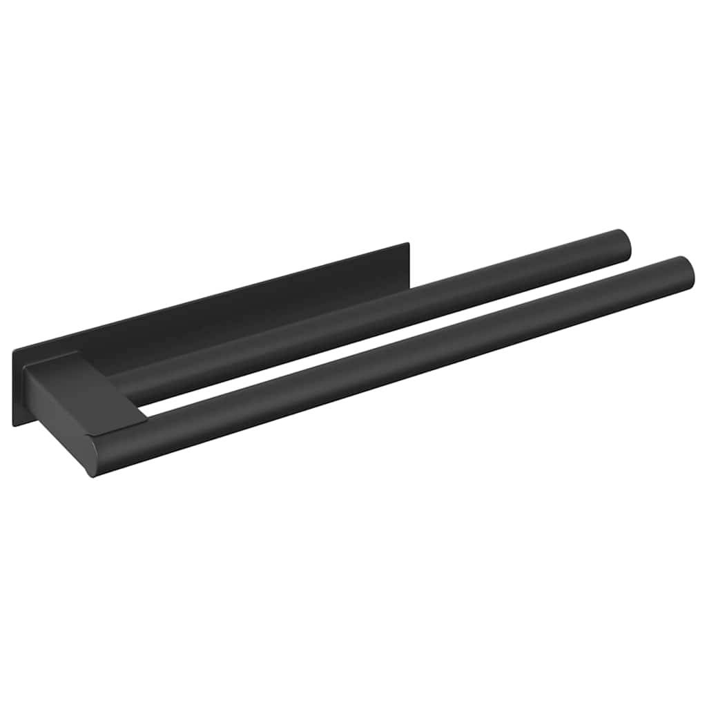 vidaXL Handtuchhalter Schwarz 40 x 9 x 4 cm Edelstahl