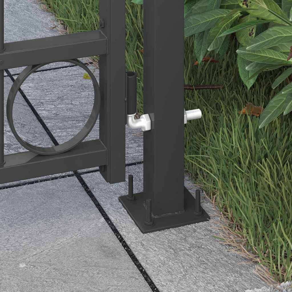 vidaXL Zaunpfosten mit Schloss Assen Grau 200 x 88 x 14 cm Stahl
