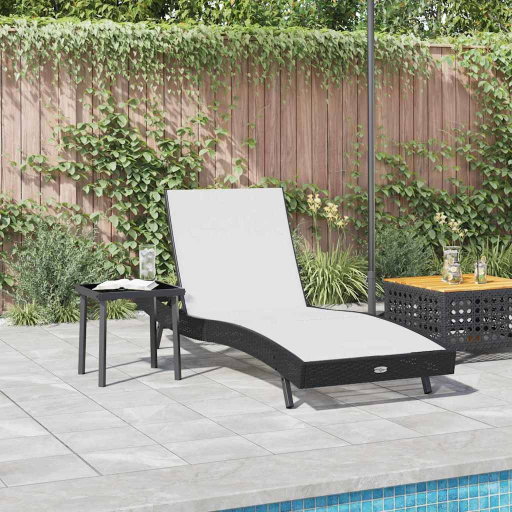 vidaXL Sonnenliege 2 pcs Schwarz und Weiß Poly-Rattan
