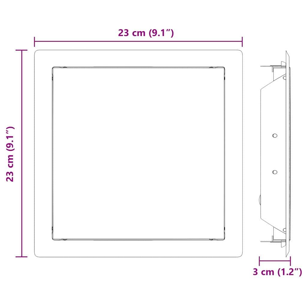 vidaXL Zugangsklappe 2 pcs Weiß 23 x 23 x 3 cm Stahl
