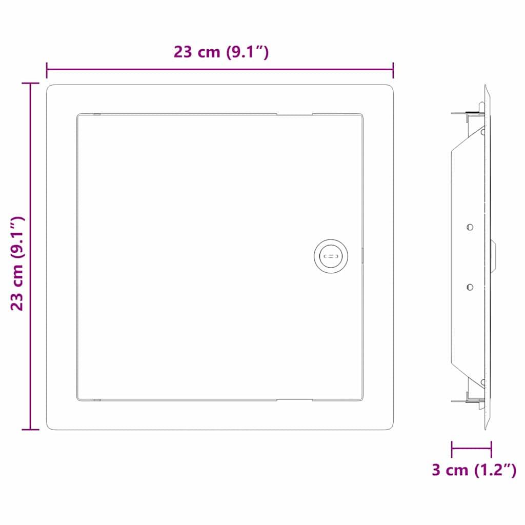 vidaXL Zugangsklappe 2 pcs Weiß 23 x 23 x 3 cm Stahl