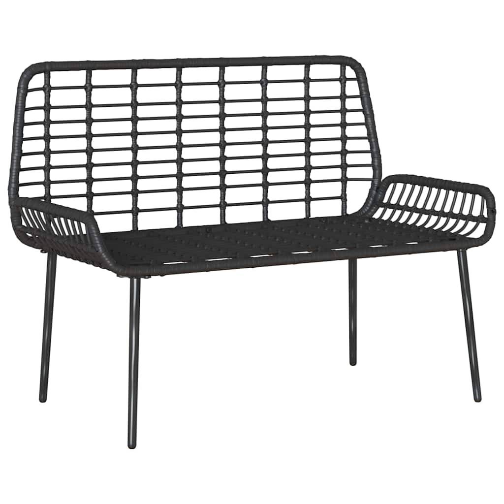 vidaXL Gartenbank Schwarz und Anthrazit Poly-Rattan