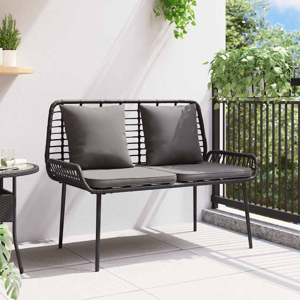 vidaXL Gartenbank Schwarz und Anthrazit Poly-Rattan