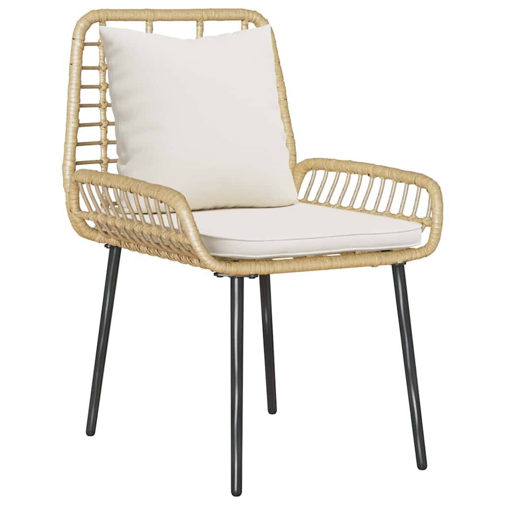 vidaXL Garten Essgruppe 3 pcs Braun und Creme Poly-Rattan