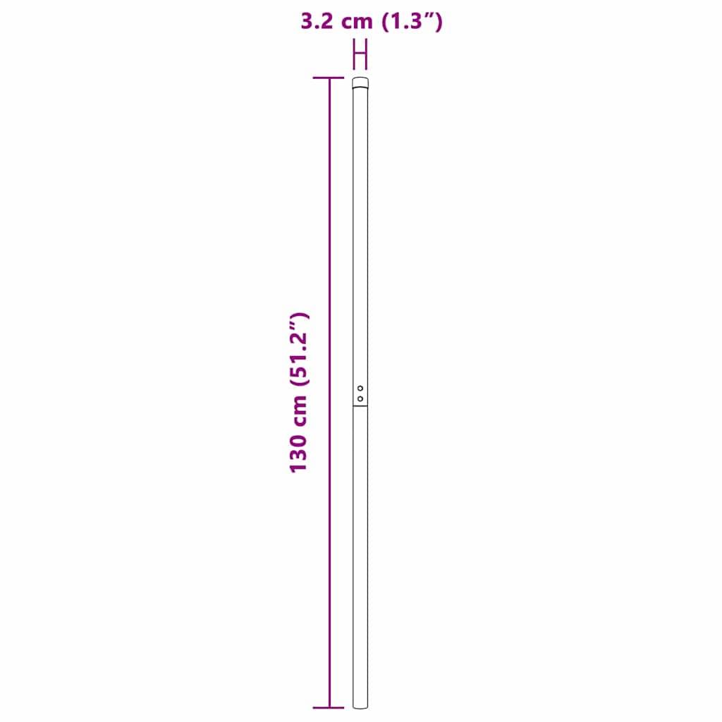 vidaXL Zaunpfosten 2 pcs Silber Pulverbeschichteter Stahl