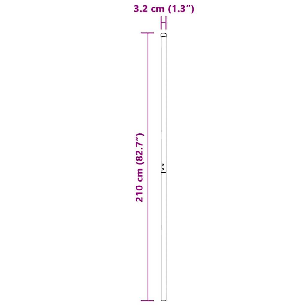 vidaXL Zaunpfosten 2 pcs Silber Pulverbeschichteter Stahl
