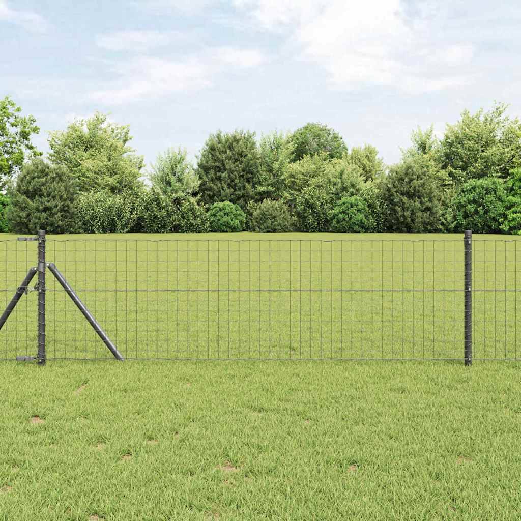 vidaXL Zaunpfosten 2 pcs Grau 80 cm Pulverbeschichteter Stahl