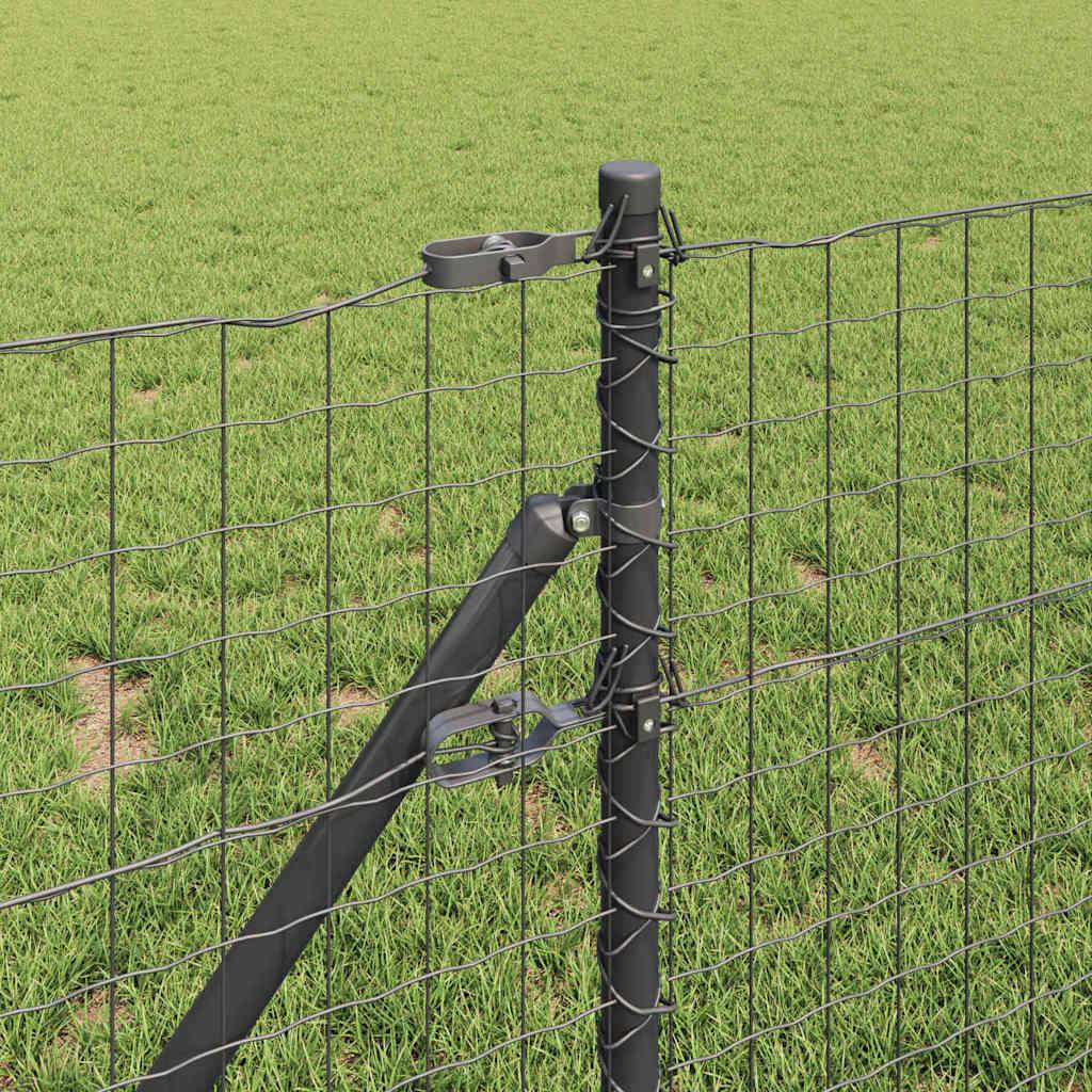 vidaXL Zaunpfosten 2 pcs Grau 80 cm Pulverbeschichteter Stahl