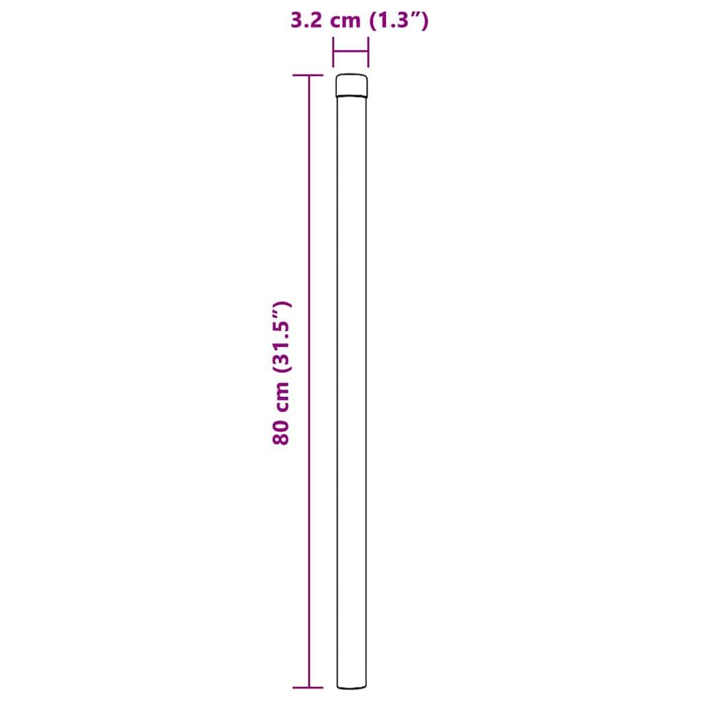vidaXL Zaunpfosten 2 pcs Grau 80 cm Pulverbeschichteter Stahl