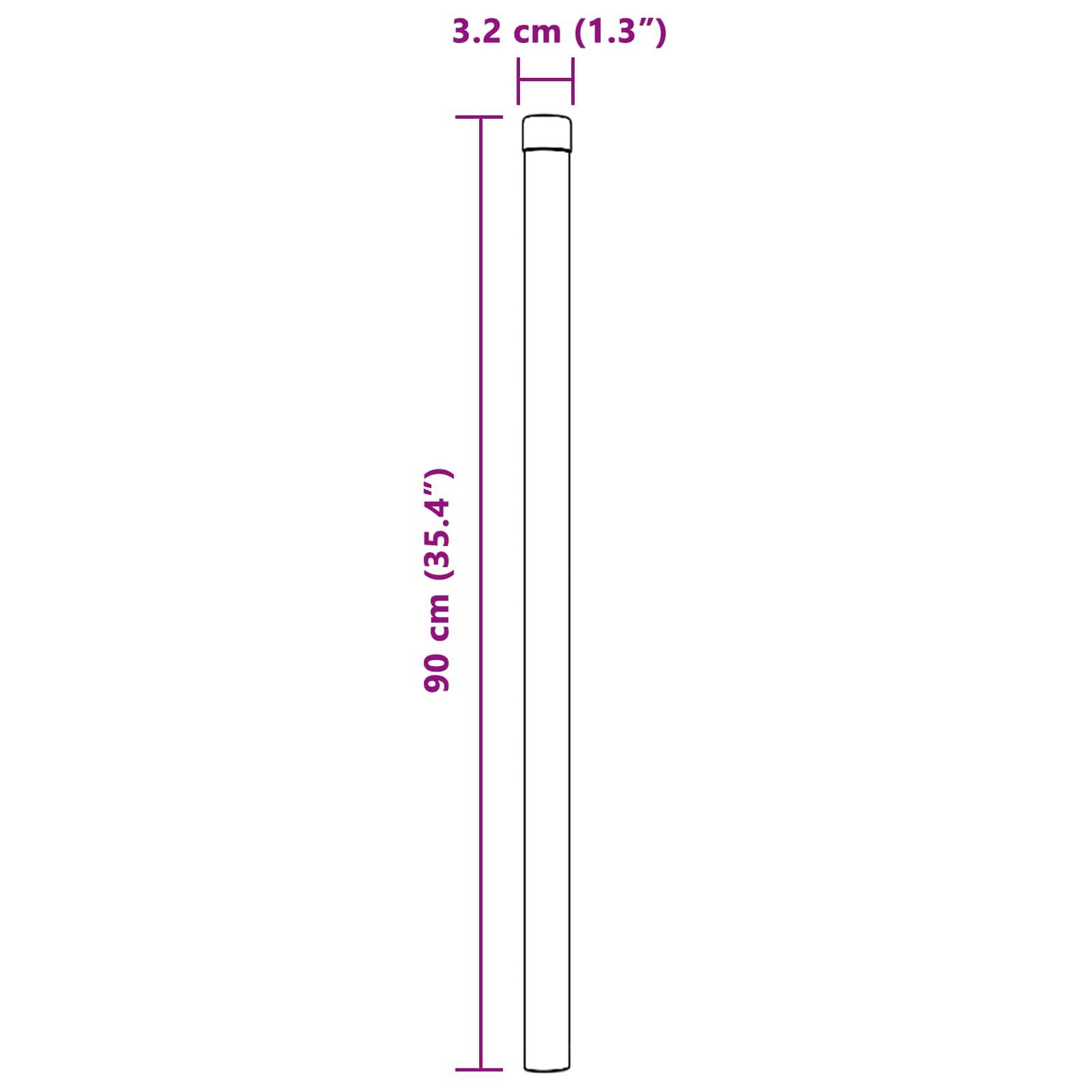 vidaXL Zaunpfosten 2 pcs Grün 90 cm Pulverbeschichteter Stahl