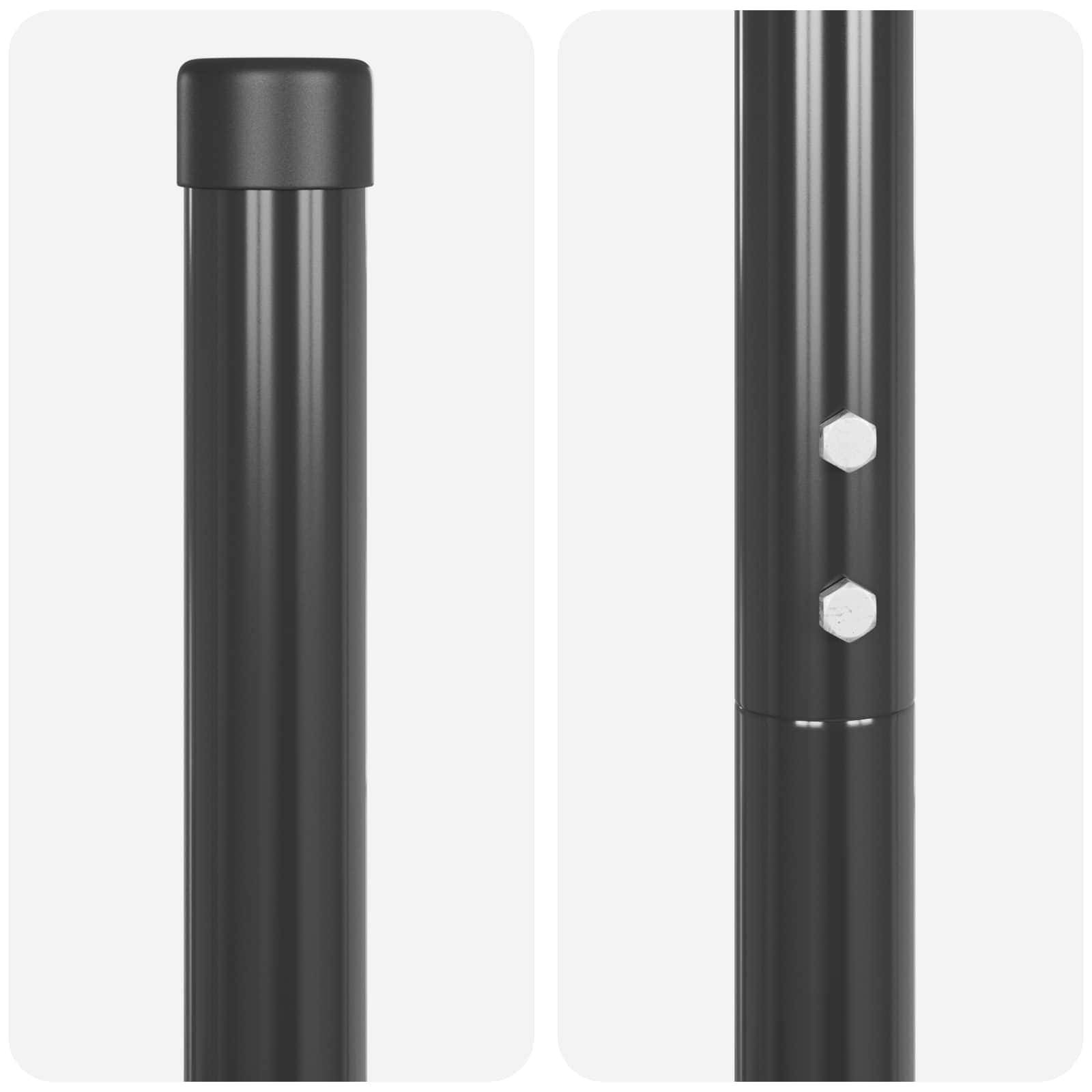vidaXL Zaunpfosten 2 pcs Grau Pulverbeschichteter Stahl